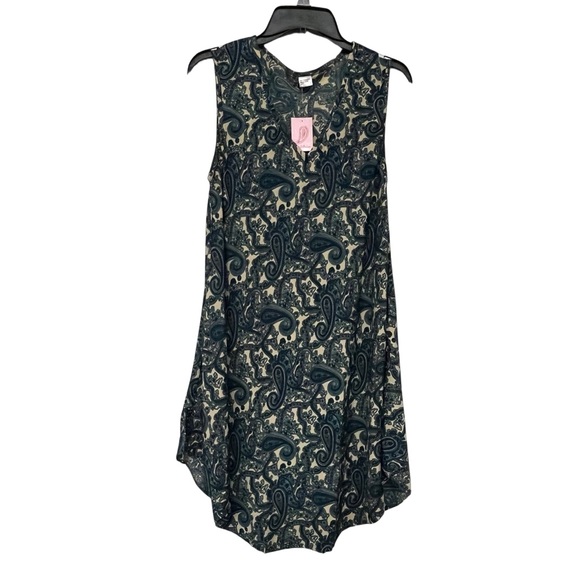 India Collection Summer Dress Green Paisley Size L/XL With Detached Belt New - Picture 1 of 9